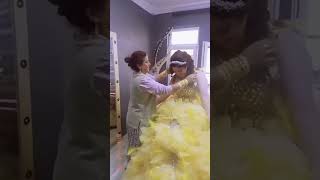 شوفو العروس شلون لابسة فستان ليموني يجنن 👰