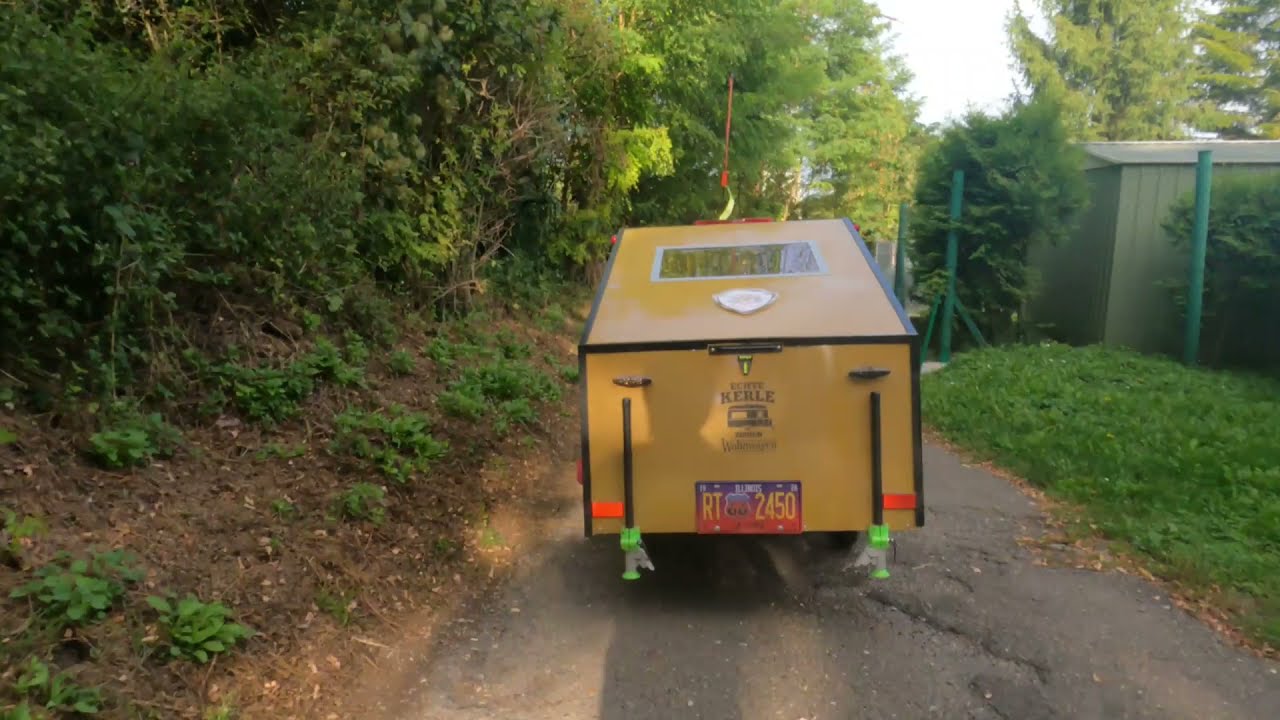 Fahrradwohnwagen Ausfahrt mit Hindernissen
