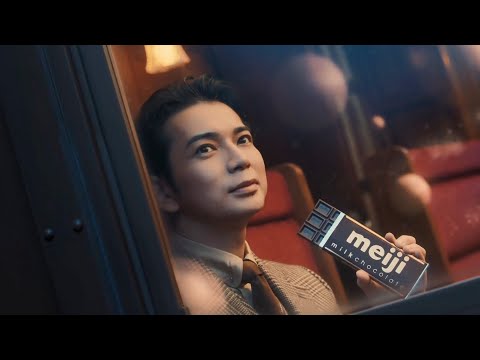 [CM] Matsumoto Jun rides the Chocolate Galaxy Railway, performs magic tricks, and shares Meiji ch...