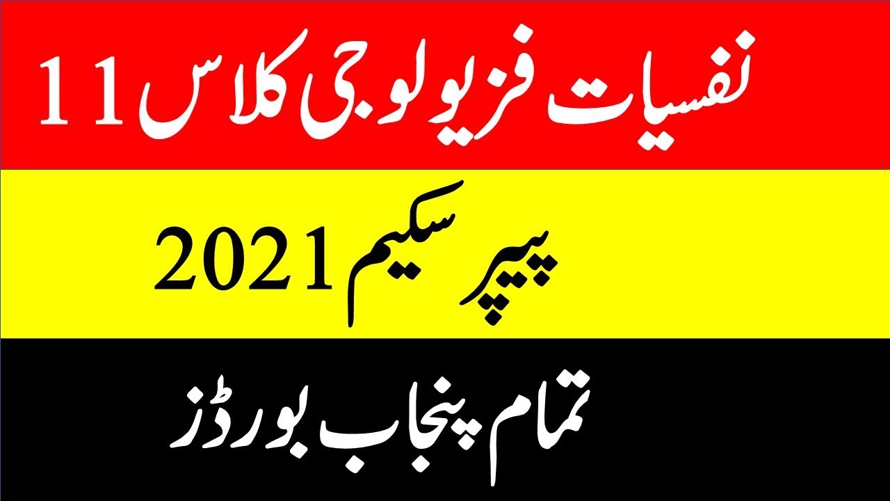 Physiology Class 11 pairing scheme 2021,1st year Physiology paper scheme 2021