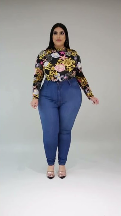 Beautiful Plus Size Jeans & Top Fashion Big Ass Big Boobs