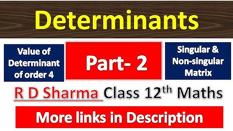 Determinants | R D Sharma Class 12th Maths Solution | Dhanpat Rai Publication | Chapter 6 | Part 2