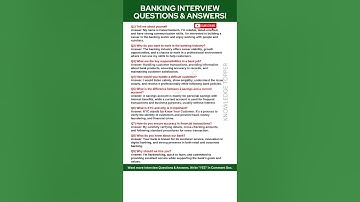 Banking Interview Questions and Answers | Interview Questions and Answers for Bankers