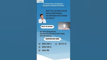 MCA V-3 Incorporation forms | ComplyRelax | Secretarial Practice Management Tool | #ICSI #MCA