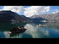 Perast with islands drone video