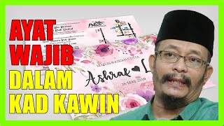 Ayat Ni Mesti Ada Dalam Kad Jemputan Kahwin ~ Ustaz Kazim Elias