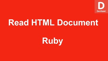 Ruby Read HTML Document
