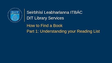 How to find a book using the Library Catalogue / Part 1: Understanding your reading list