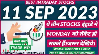 BEST INTRADAY STOCKS FOR 11 SEPTEMBER 2023 | INTRADAY TRADING SOLUTION | INTRADAY TRADING STRATEGY