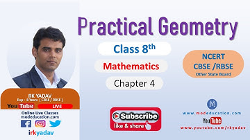 Introduction : Practical Geometry Class 8 Maths Chapter 4 | NCERT CBSE RBSE  By RK Yadav