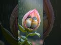 Lovebirds in Lily Blossom 💗🌸 | Romantic Nature Rain Moment #Shorts