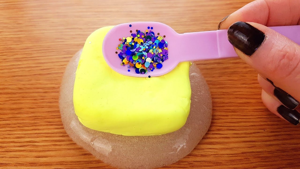 Glitter Slimes - Mixing Glitter Into Slime Compilation - YouTube