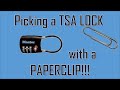 Picking a TSA LOCK with a PAPERCLIP!!! Worst security EVAR!