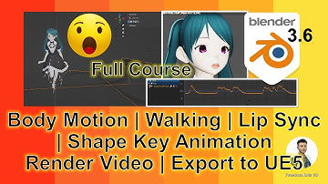 Blender 3.6 Animation + Lip Sync + Render Video + Export to UE5 with Motion + Lip Sync | Silent Demo