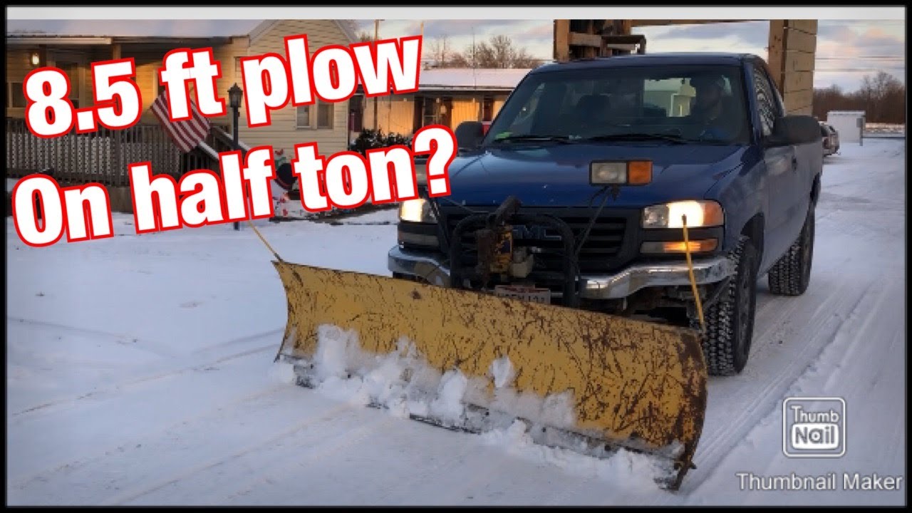 meyer 8.5 ft snow plow on half ton truck YouTube