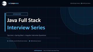 Celebrity Java Full stack interview Series - part 1 Profile