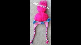 crochet poppy trolls hat - YouTube