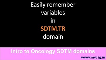 SDTM: TR domain - Easily remember the variables in TR domain