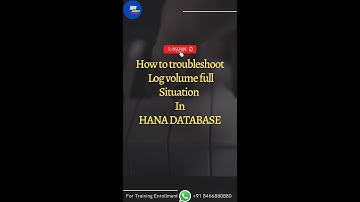 Troubleshooting Log Volume full in Hana Database #hana #sap  #odiaengineer #saptraining