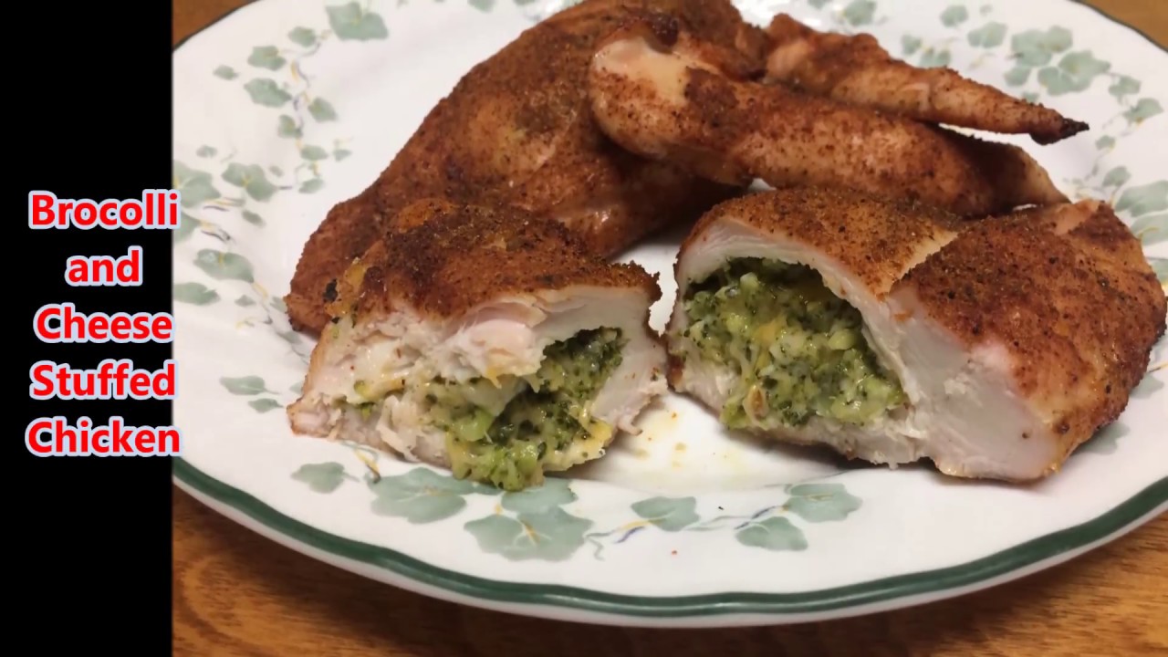 BROCCOLI AND CHEESE STUFFED CHICKEN on an AVERAGE MANS BBQ - YouTube