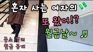 (40대 1인가구) 중소 여직원의 월급날 / 월급 공개 / 이혼브이로그