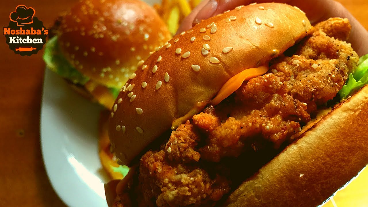 Spicy Crispy Chicken Burger Recipe Chicken Fillet Burger KFC Who
