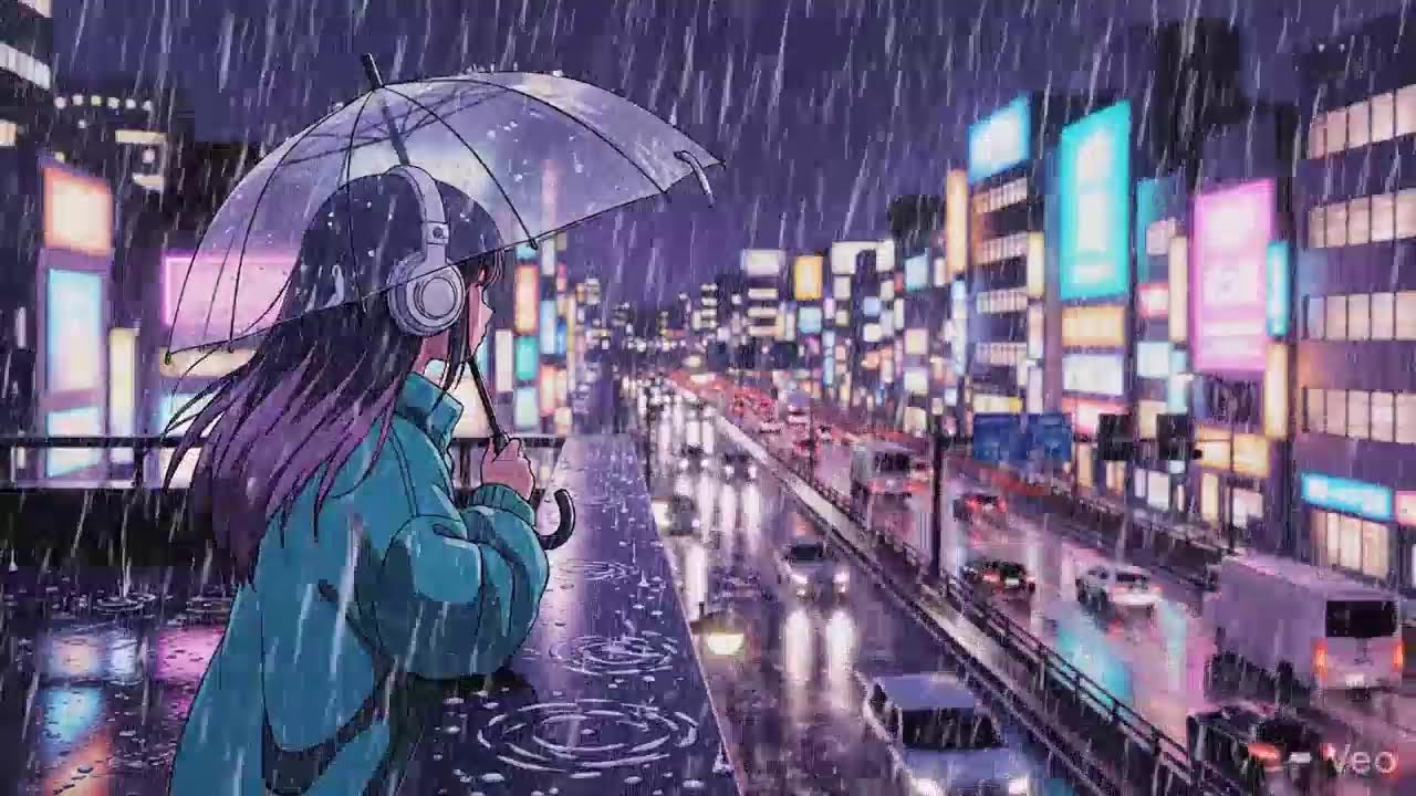 🌙 Late Night Study Music | 🎧 Lofi Hip Hop for Focus, Sleep & Calm | Rain Stream | The Japanese Town