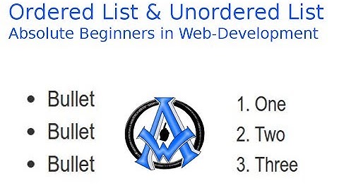 Ordered Lists and Unordered List Absolute Beginner Web Development Lesson 6