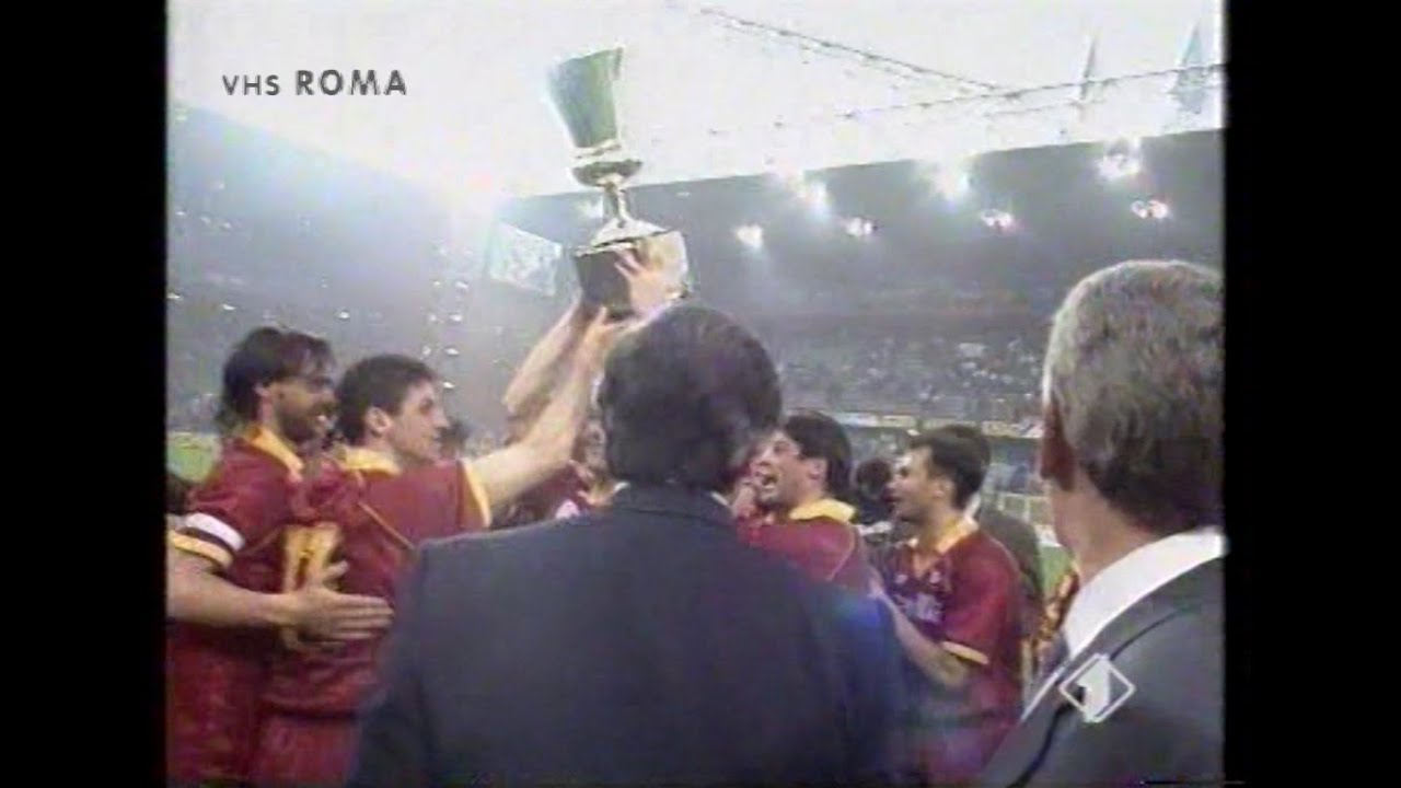 Sampdoria-ROMA 1-1 Intera partita (9 giugno 1991) vittoria Coppa Italia Roma e festeggiamenti