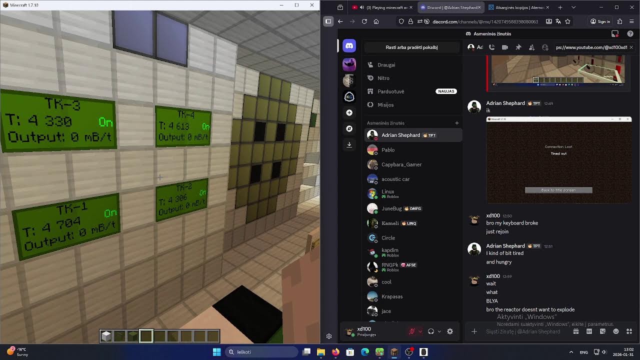 Playing minecraft and building nuclear power plant