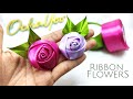Diy rosehow to make satin ribbon flowers rose easy