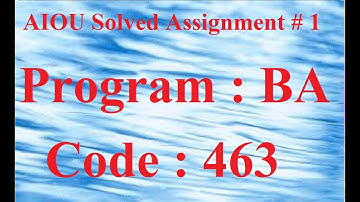 AIOU Code 463 Solved Assignment No 1 Spring 2024 | Baloch Academy