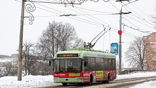 Могилев. Поездка в троллейбусе БКМ-32102,борт.126,марш.4(02.03.2024)