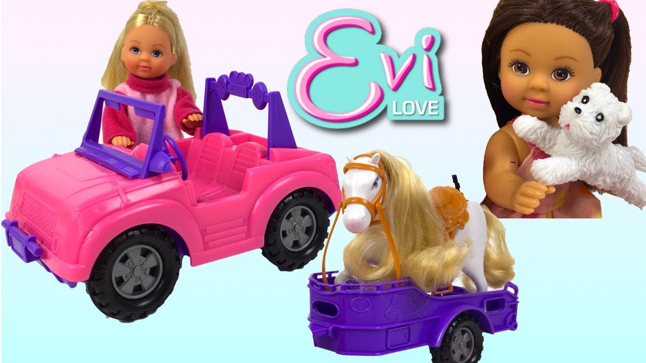 Simba Evi Love Puppy - Muñeca Divertida Con Tres Lindos Cachorros Y Gran Juego De Perros, Tobogán Y Cochecito 2 En 1 / 4.7 In/adecuado Para Niños A Partir De 3