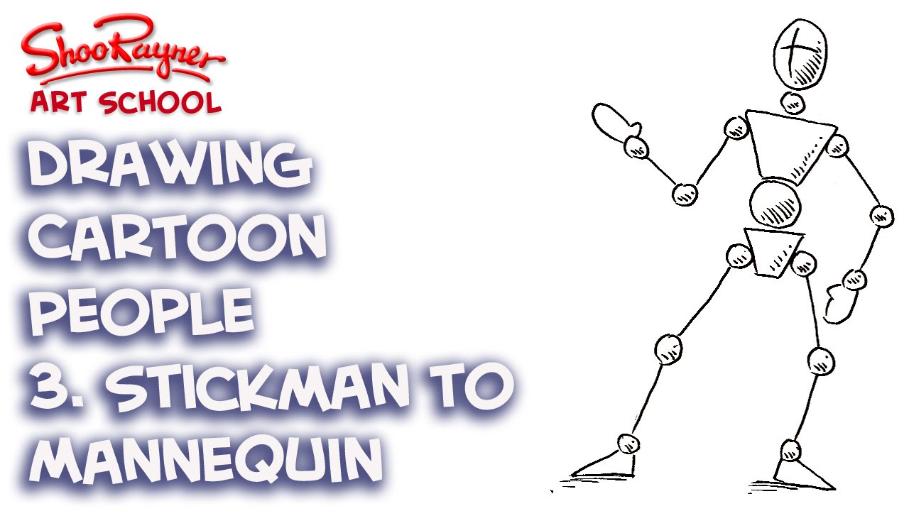 How to Draw Stick Figures to begin drawing Cartoon People 