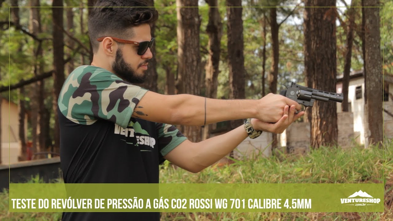 Revolver 38 De Pressão Gas Co2 6 Tiros 4 Oxidado Rossi Full Metal M701  4,5mm