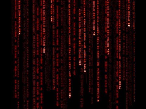 Red Matrix Rain Code - 1