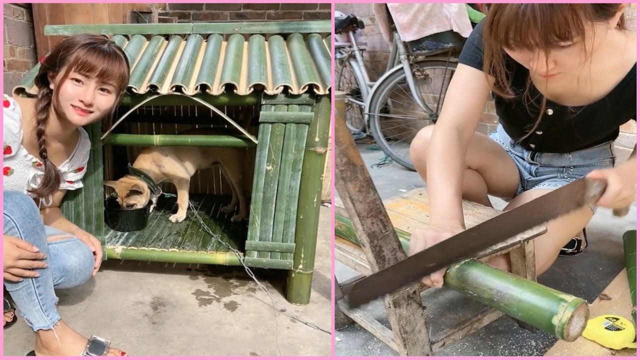 HandCraft Bamboo Dog House