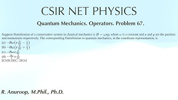 PROBLEM 67: CSIR DEC 2014: Quantum Mechanics.