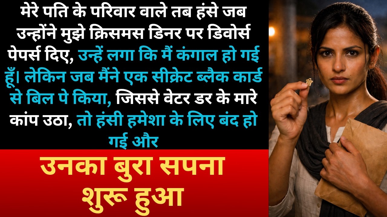 “Christmas Dinner में Divorce Paper मिले… मैंने ‘Black Card’ निकाला—ससुराल की हँसी वहीं बंद!”