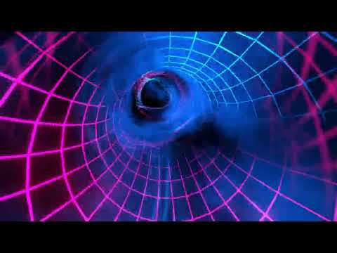 2 Hours 4K Cyan And Pink Neon Frame Sci Fi Wormhole | Background Party