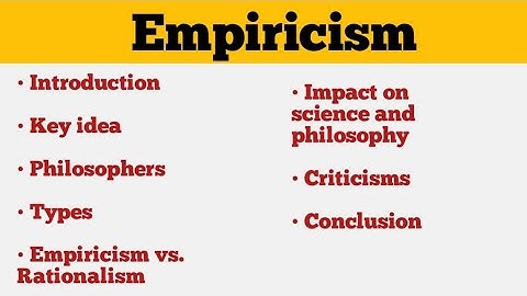 What is empiricism in philosophy? Introduction to philosophy 