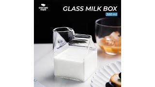 Gelas Kaca Susu Design Milk Box 300ml