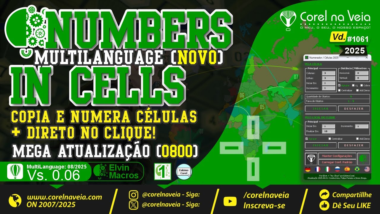 Numbers In Cells Multilanguage de Agosto de 2025 by Elvin Macros For CorelDRAW