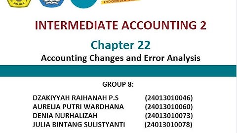 Chapter 22 : Accounting Changes and Error Analysis  || AKM 2 (M) - Kelompok 8