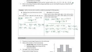 Frequency tables & Histograms