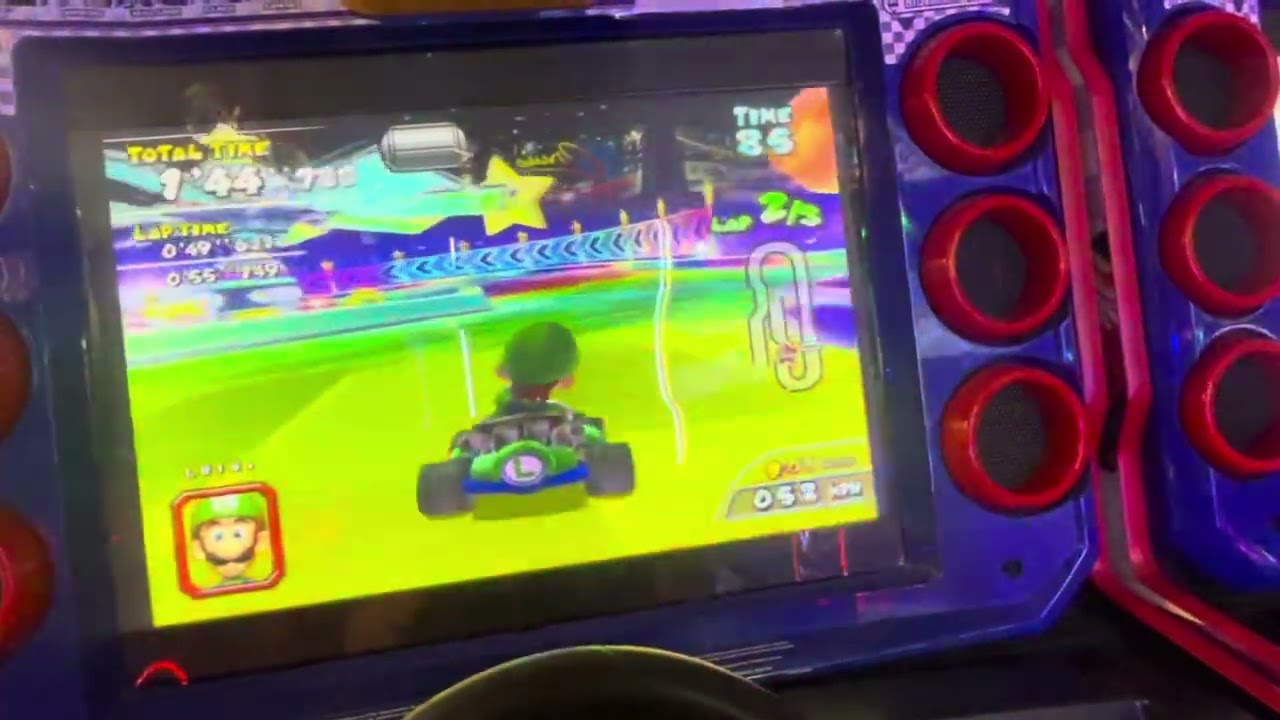 Mario kart arcade gp 2 (time trial) (rainbow road) (attempt