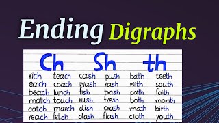 Digraphs Ch Sh Th Consonant Digraphs Ch Sound Words