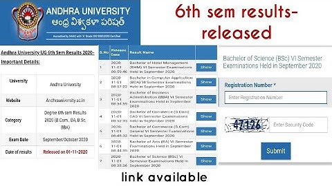 #ANDHRAUNIVERSITY #6thSEM RESULTS  link available