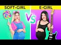 SOFT GIRL VS E-GIRL || Amazing Life Situations At School And Home by 123 GO!